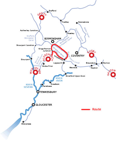 The Birmingham Mini Ring From Alvechurch.php cruising route map